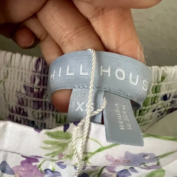 NWT Hill House Sz XS Matilda Midi Dress Wisteria White Floral Bridgerton Cottage - Picture 3 of 14